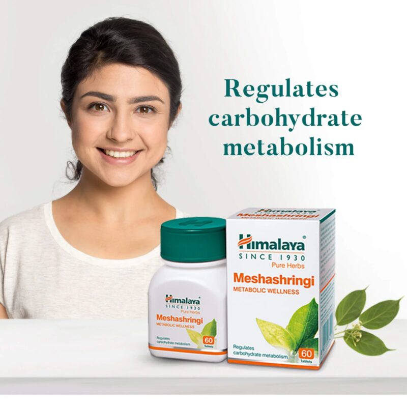 Himalaya Wellness Meshashringi Carbohydrate Metabolism & Supports Pancreatic Health 60's Tablet's (Pack of 1)